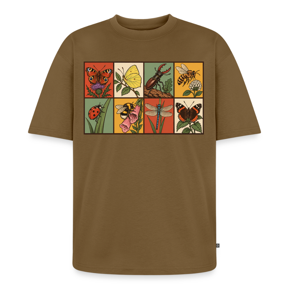 Insekten der Natur Premium Oversized Bio T-Shirt - Nussbraun