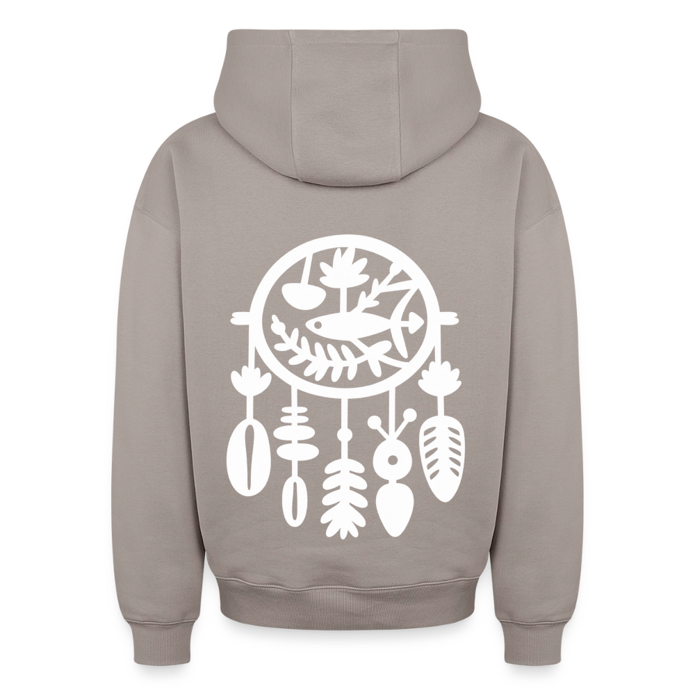 Traumfänger Oversized Heavyweight Hoodie - Taupe