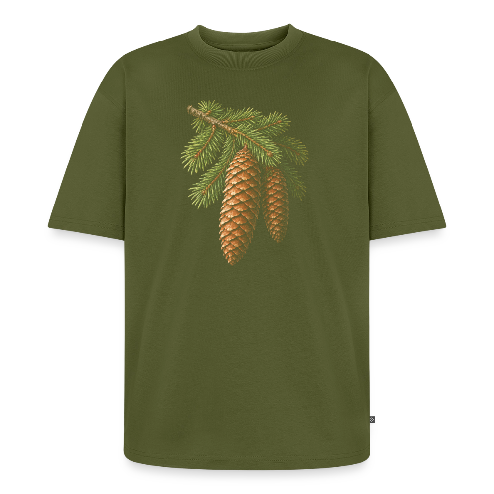 Tannenzapfen Premium Oversized Bio T-Shirt - Khaki