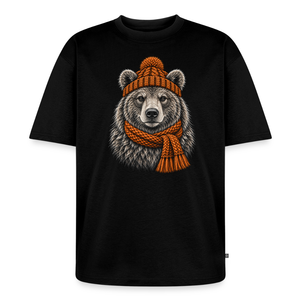 Bär Premium Oversized Bio T-Shirt - Schwarz