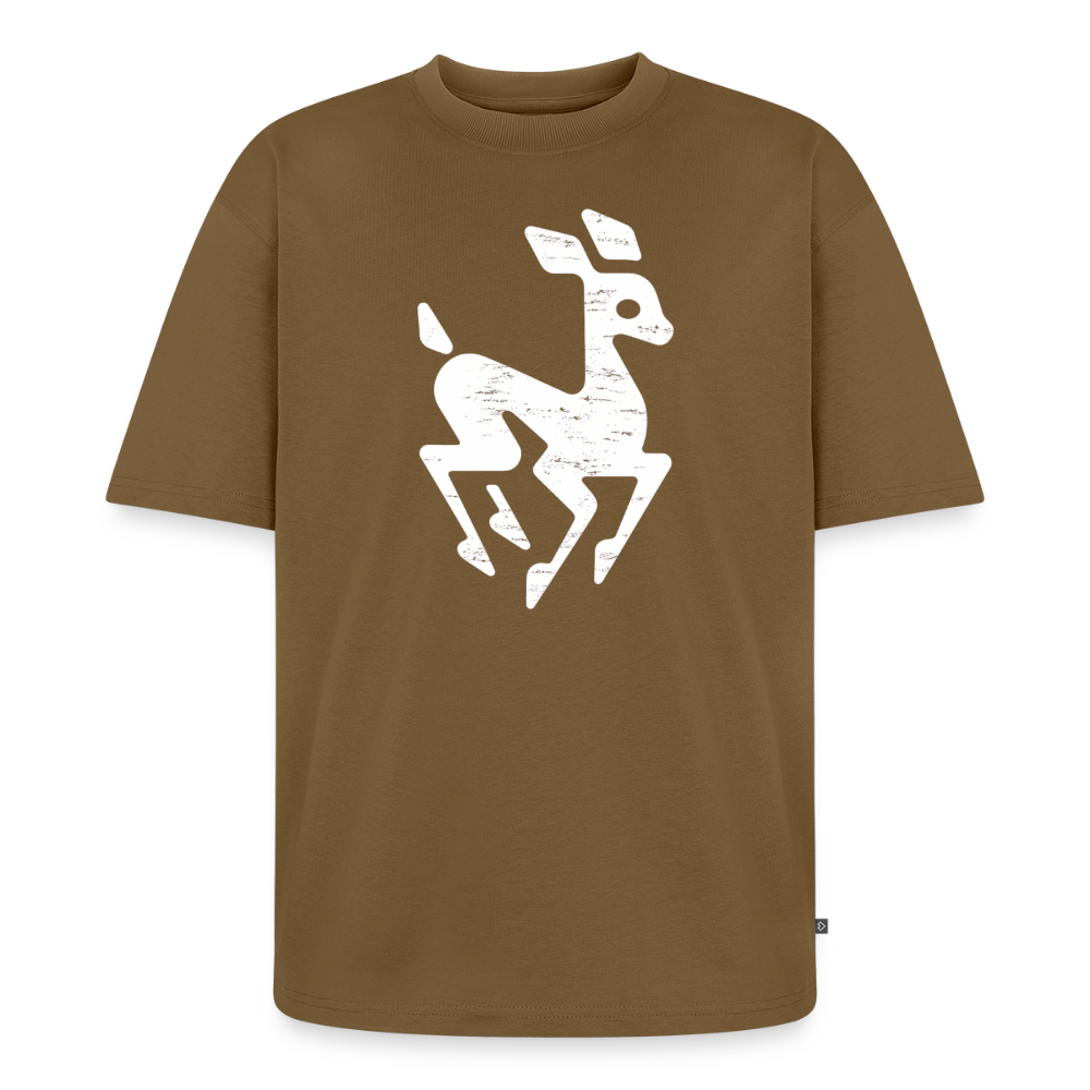 Reh Premium Oversized Bio T-Shirt - Nussbraun