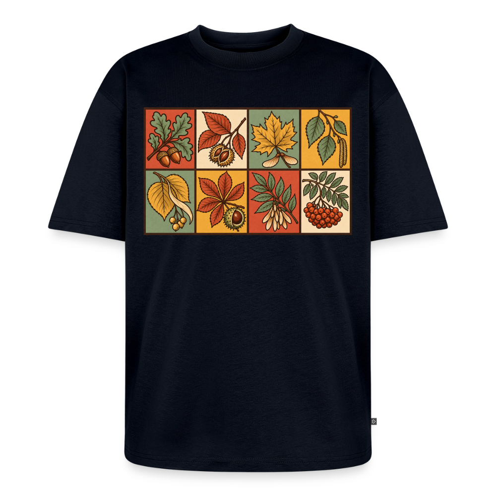 Baumarten der  Natur Premium Oversized Bio T-Shirt - Navy