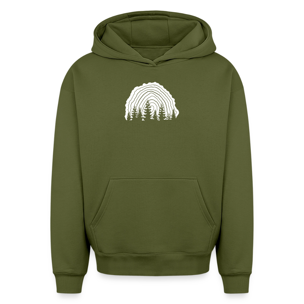 Holzschnitt Oversized Heavyweight Hoodie - Khaki