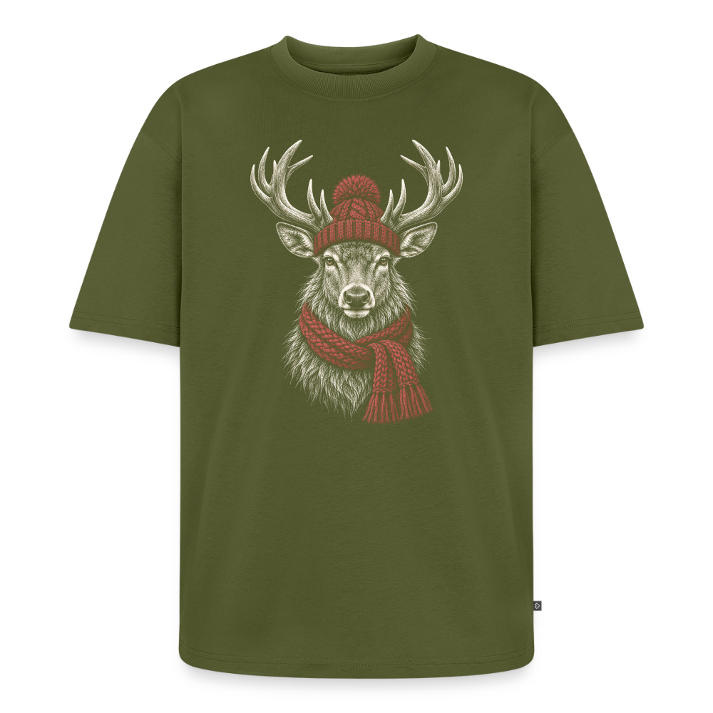 Hirsch Premium Oversized Bio T-Shirt - Khaki