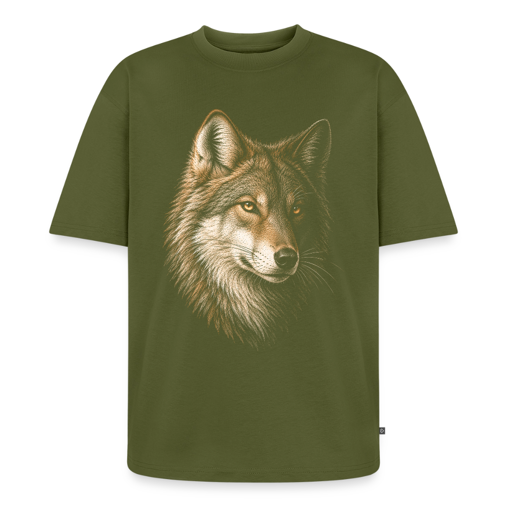 Wolf Premium Oversized Bio T-Shirt - Khaki