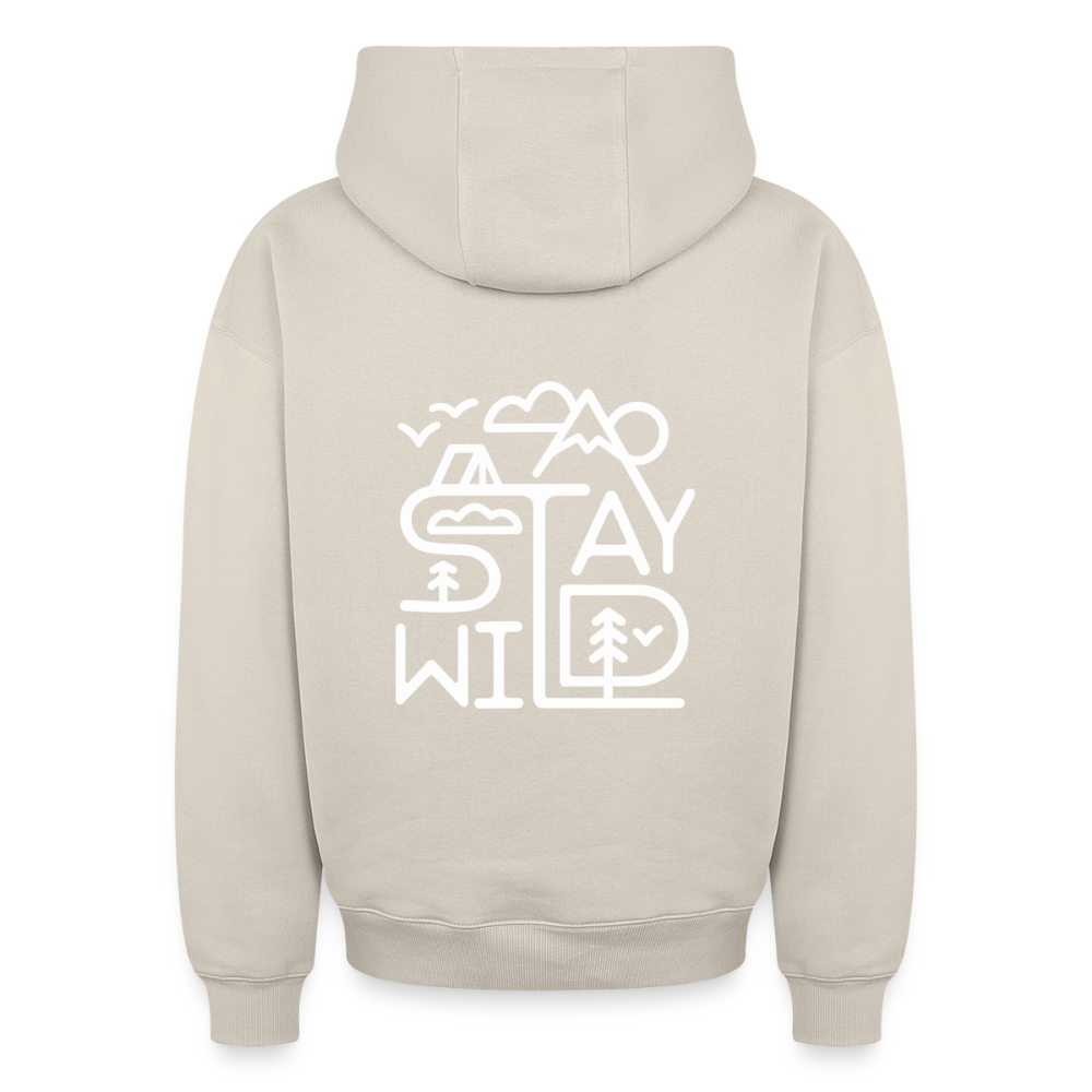 Stay Wild Oversized Heavyweight Hoodie - Beige