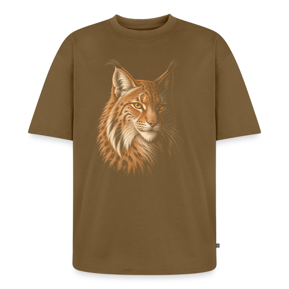 Luchs  Premium Oversized Bio T-Shirt - Nussbraun