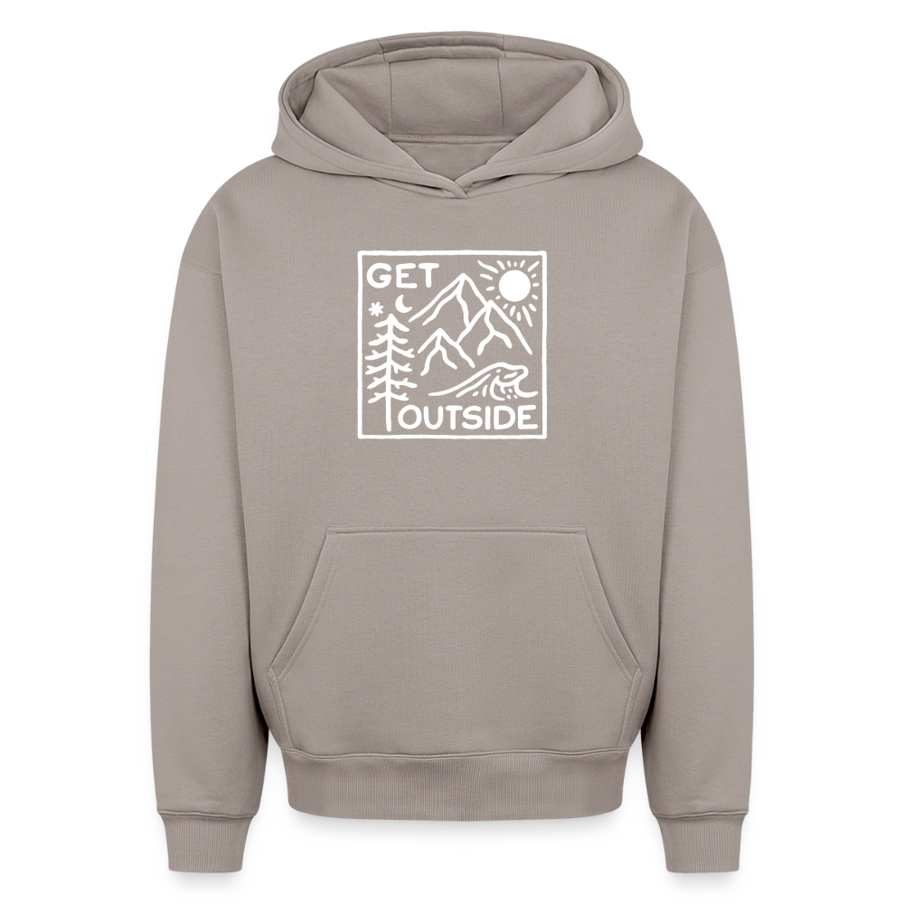 Get Outside Oversized Heavyweight Hoodie - Taupe