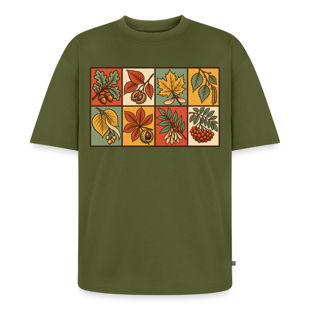Baumarten der  Natur Premium Oversized Bio T-Shirt - Khaki