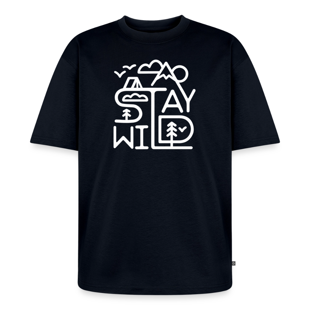 Stay Wild Premium Oversized Bio T-Shirt - Navy