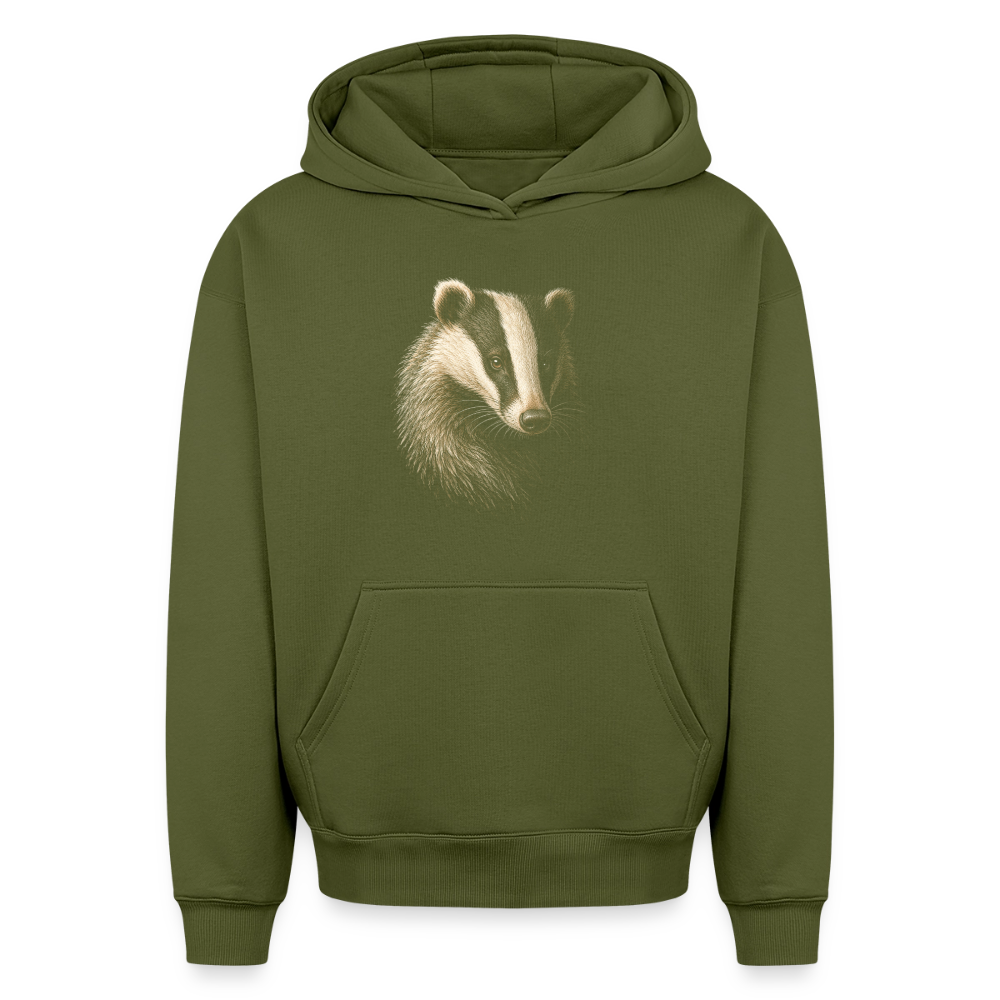Dachs Oversized Heavyweight Hoodie - Khaki