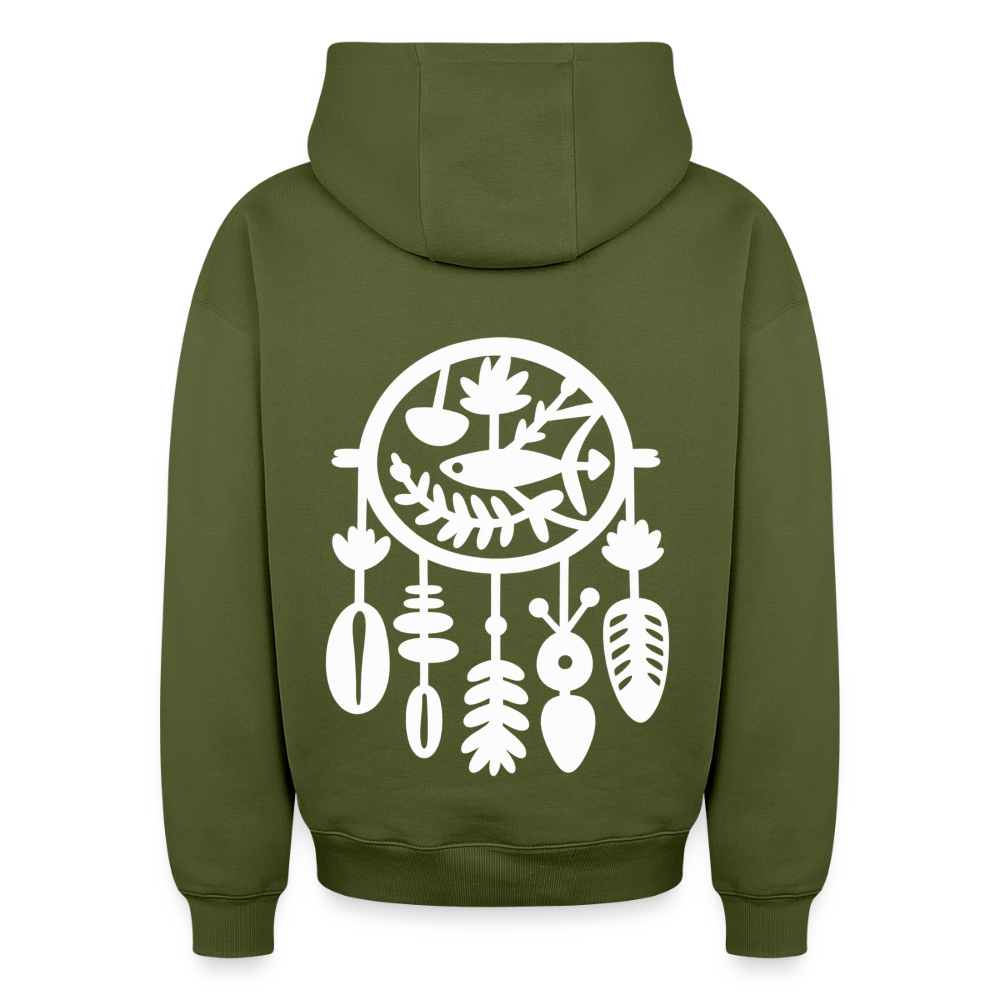Traumfänger Oversized Heavyweight Hoodie - Khaki
