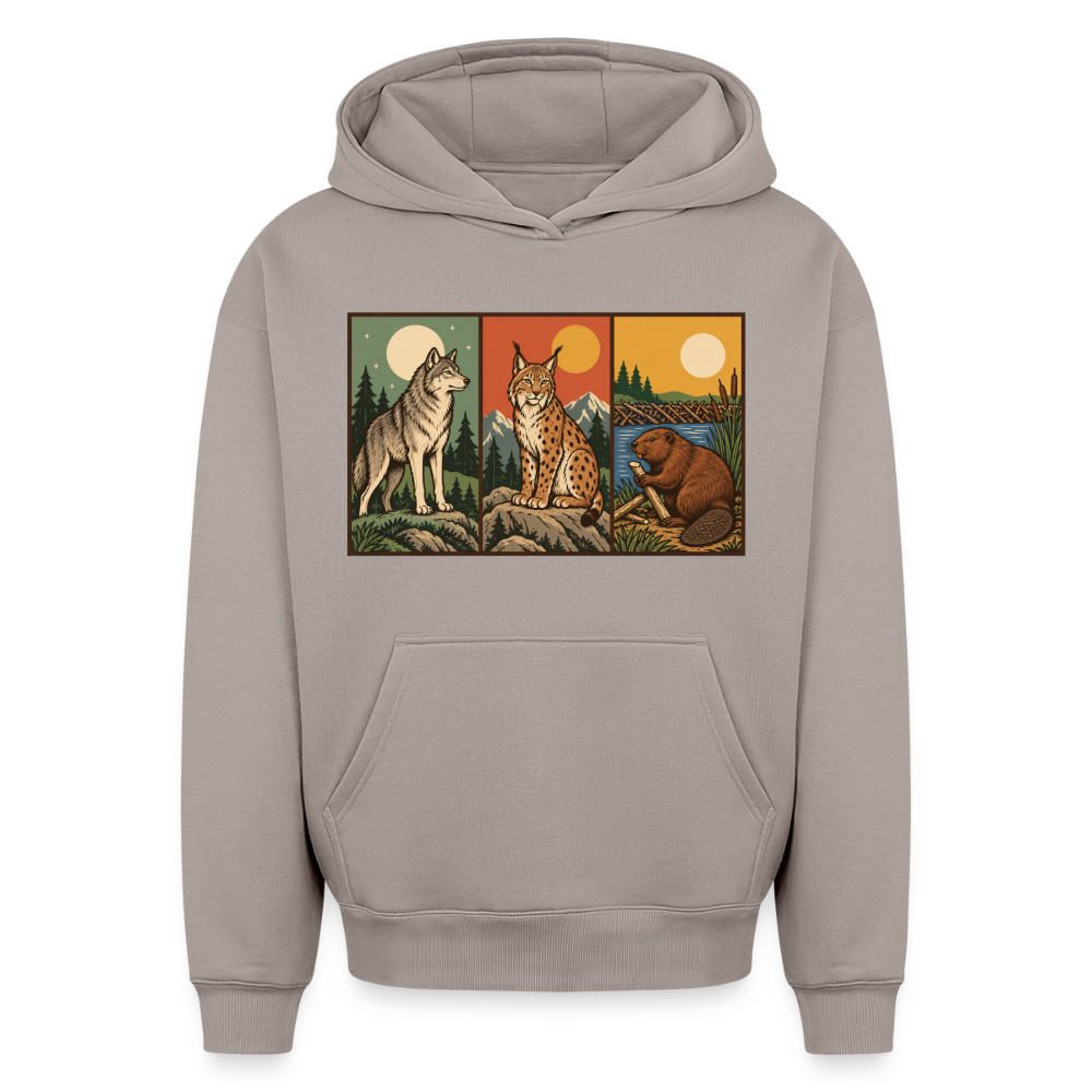 Die Rückkehrer Oversized Heavyweight Hoodie - Taupe