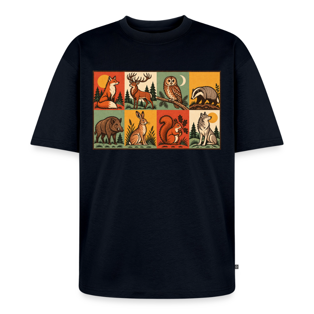 Waldtiere Premium Oversized Bio T-Shirt - Navy
