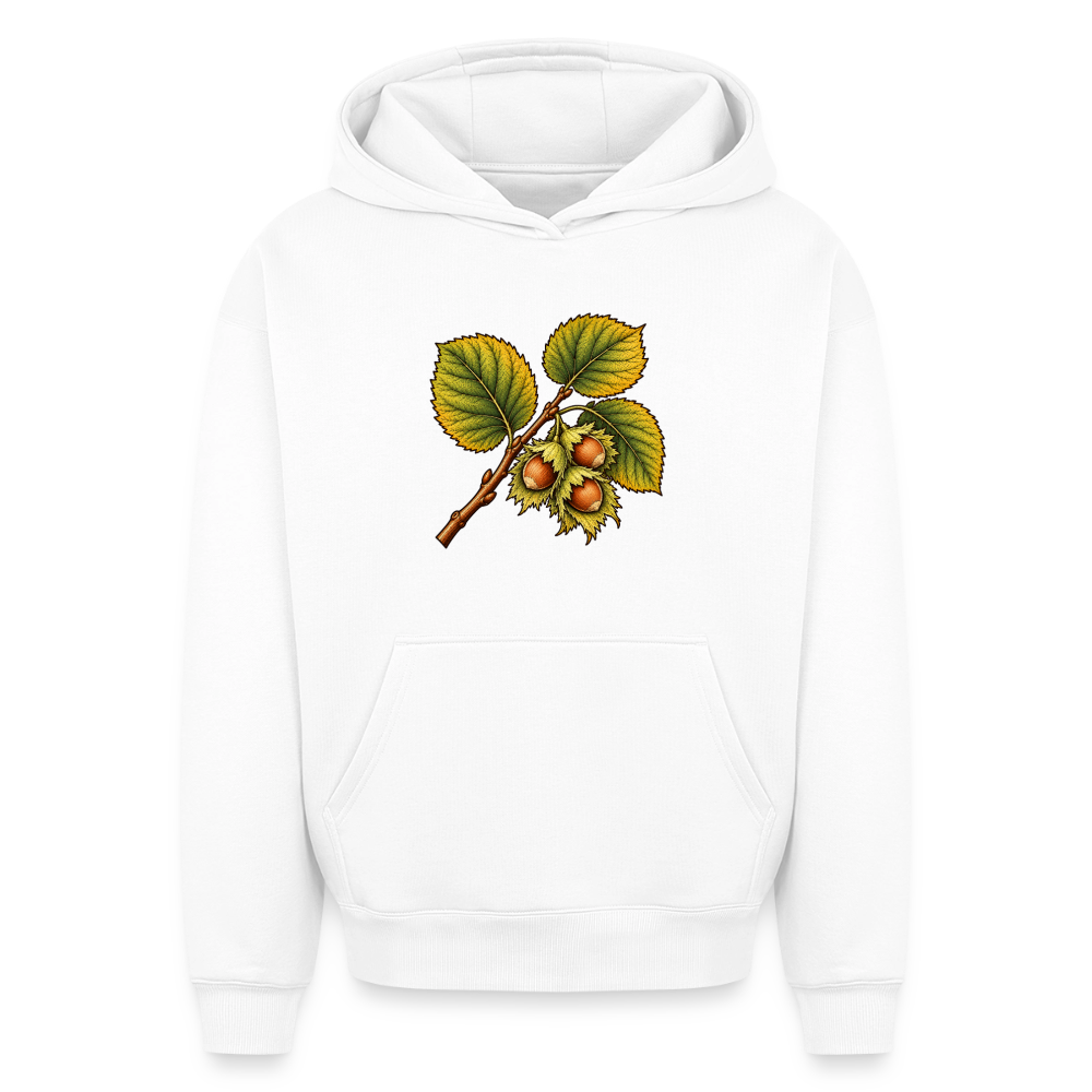 Hasel  Oversized Heavyweight Hoodie - Weiß