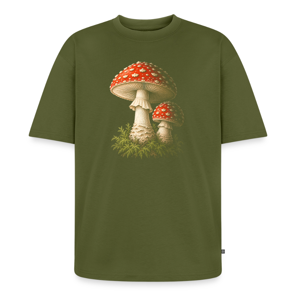 Fliegenpilz Premium Oversized Bio T-Shirt - Khaki