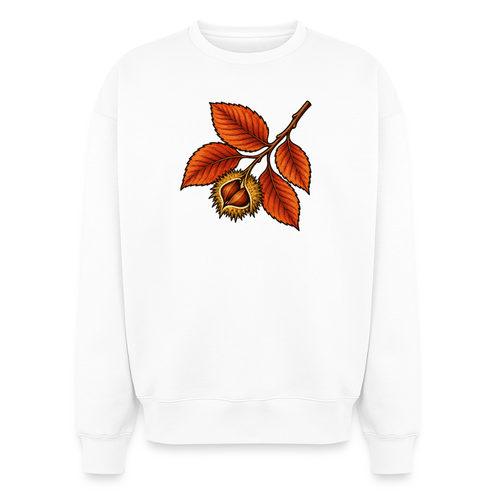 Buchenzweig Oversized Heavyweight Sweater - Weiß