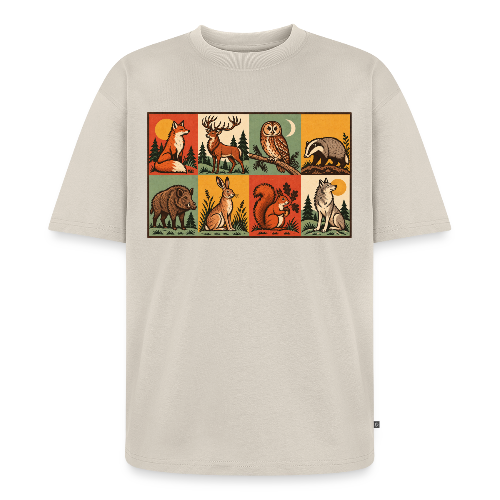 Waldtiere Premium Oversized Bio T-Shirt - Beige