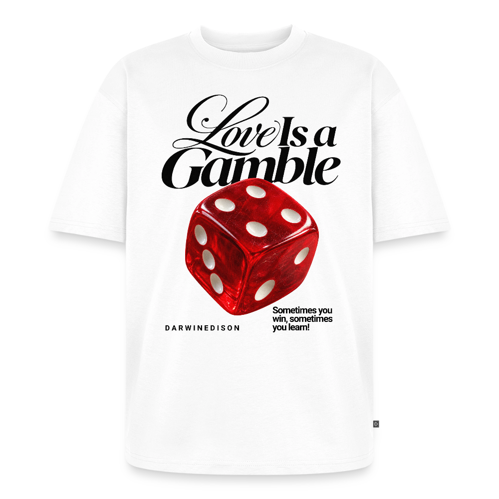 Love is a Game Oversized Bio T-Shirt - Weiß