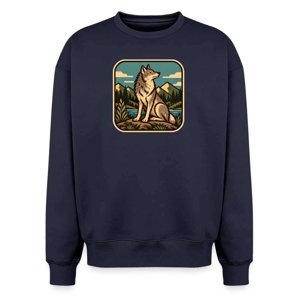 Wolf Oversized Heavyweight Sweater - Navy