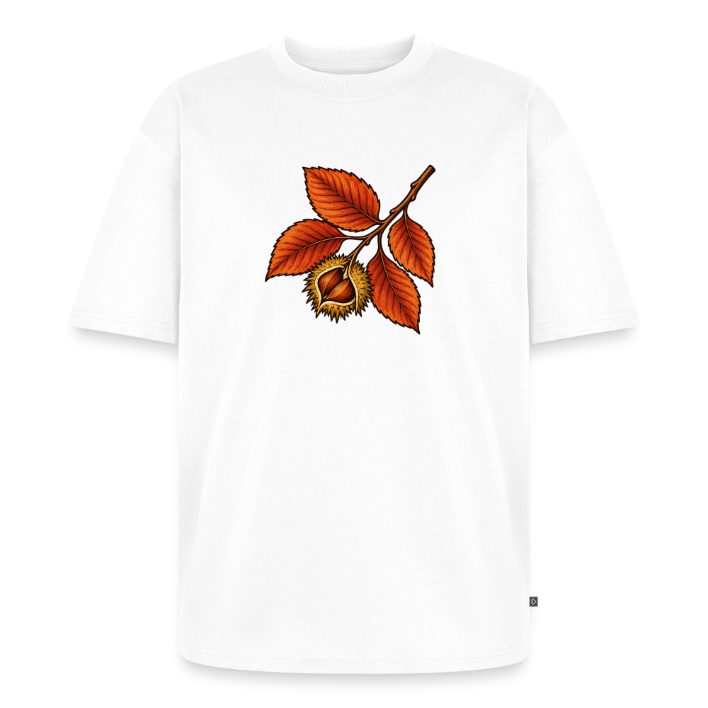 Buchenzweig Premium Oversized Bio T-Shirt - Weiß