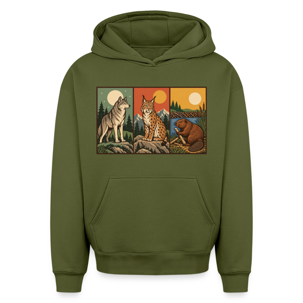 Die Rückkehrer Oversized Heavyweight Hoodie - Khaki