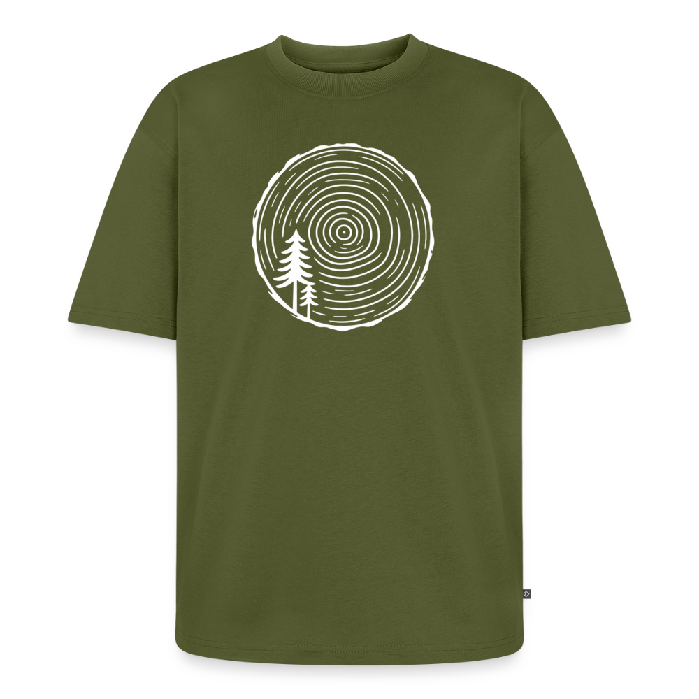 Holzscheibe Premium Oversized Bio T-Shirt - Khaki