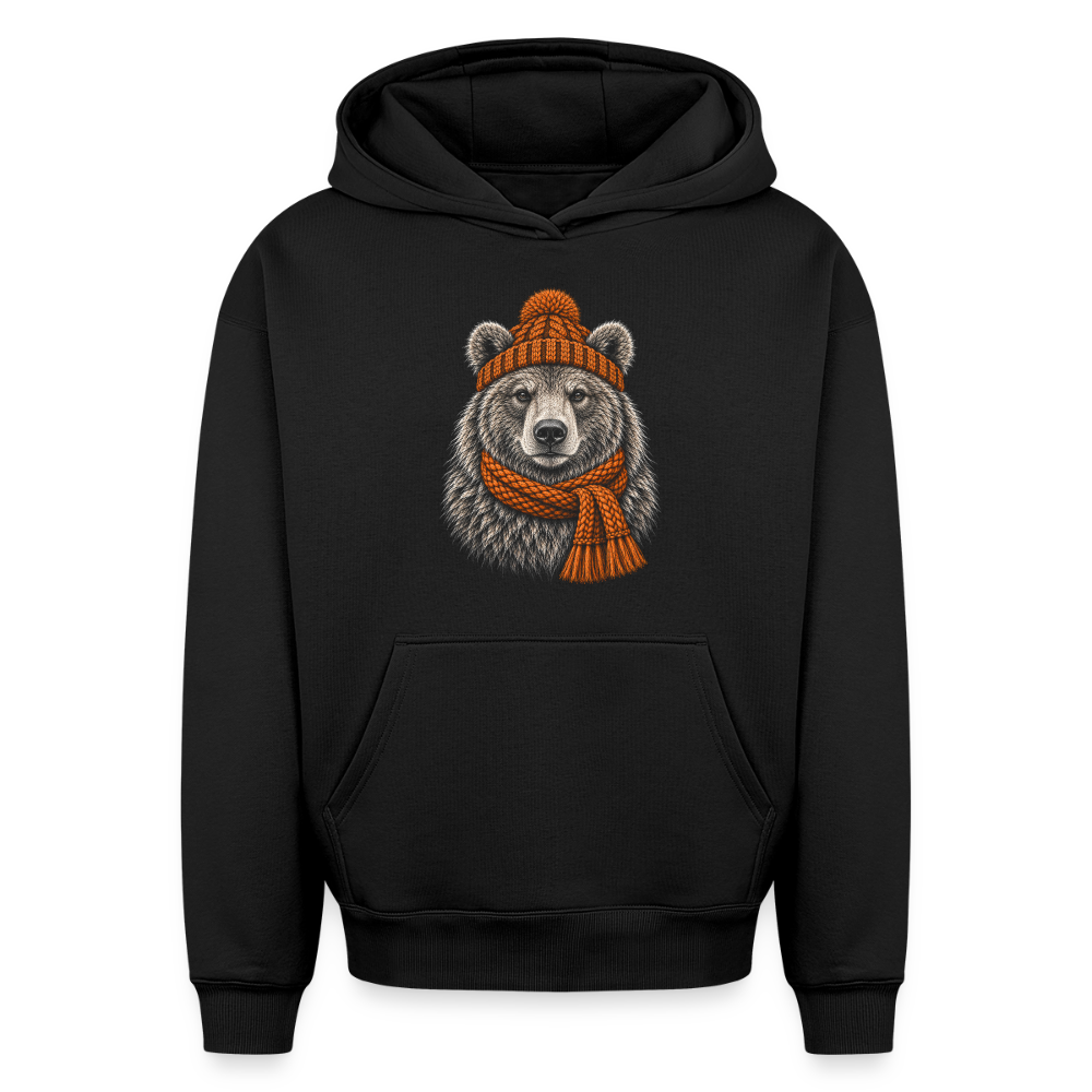 Bär Oversized Heavyweight Hoodie - Schwarz