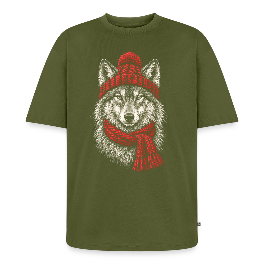 Wolf Premium Oversized Bio T-Shirt - Khaki
