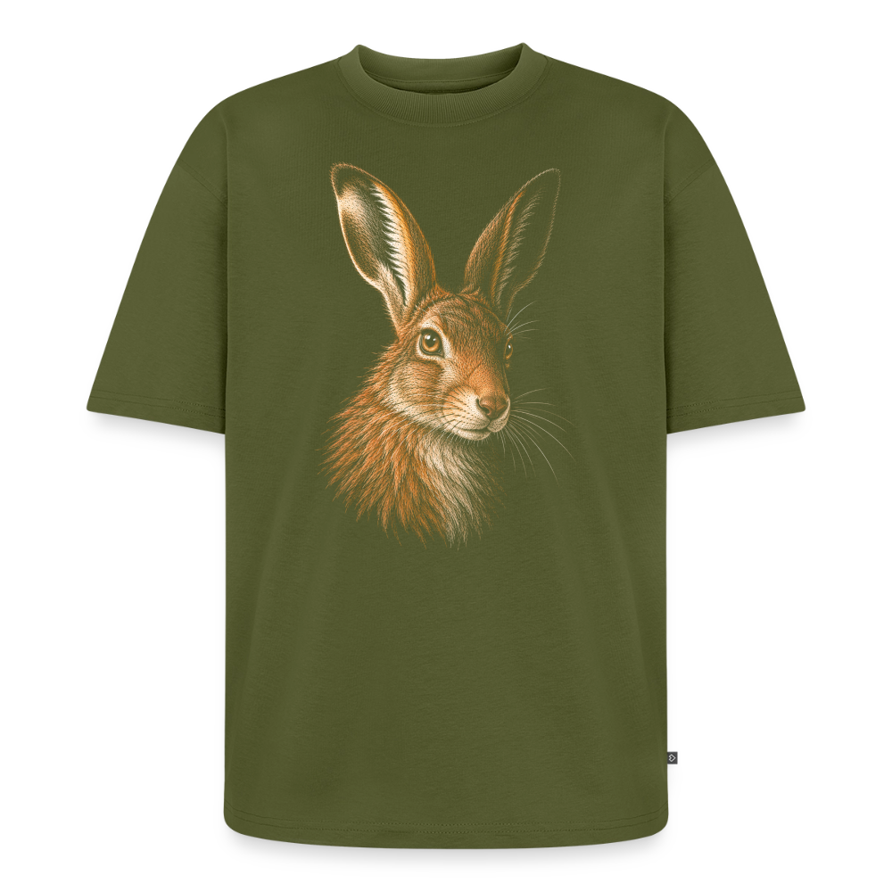 Hase Premium Oversized Bio T-Shirt - Khaki