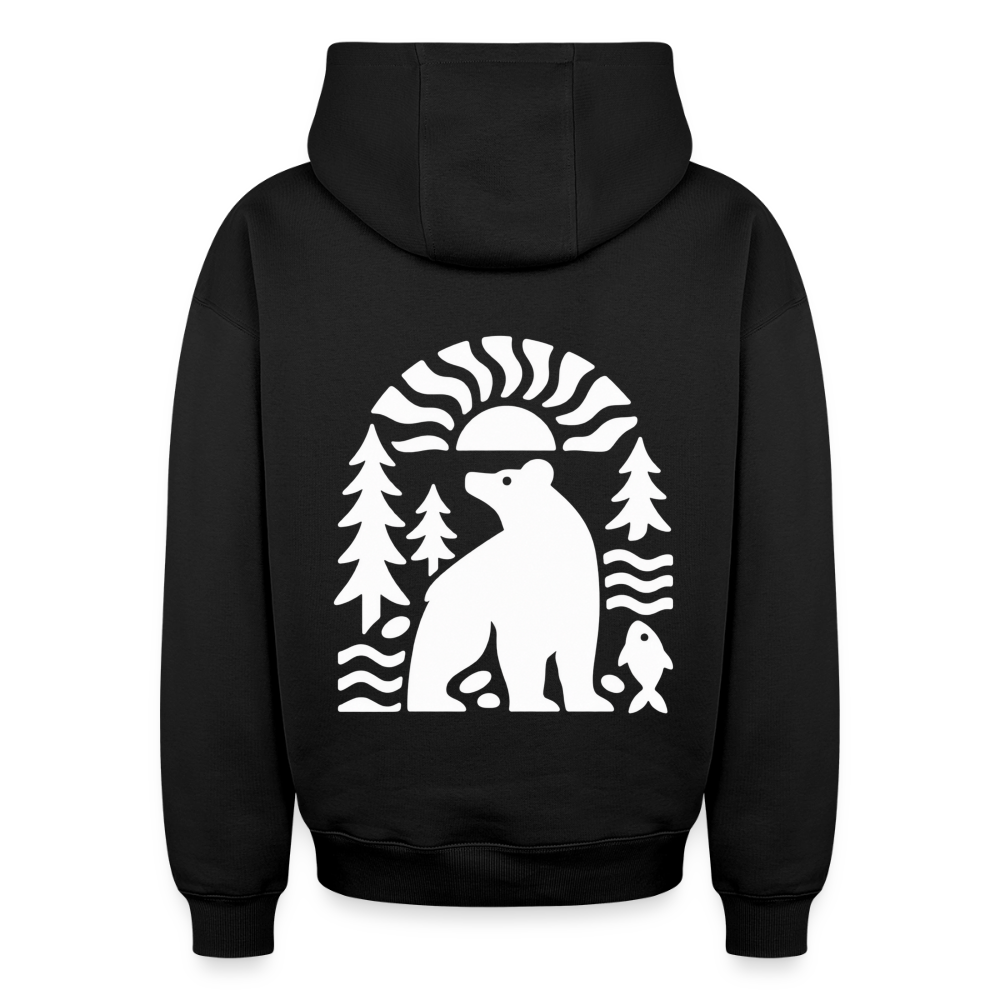 Der Bär Oversized Heavyweight Hoodie - Schwarz