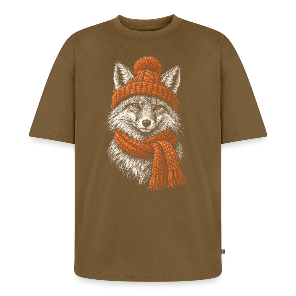 Fuchs Premium Oversized Bio T-Shirt - Nussbraun