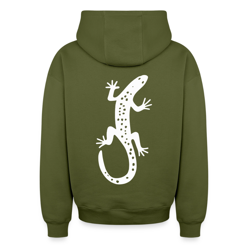 Salamander Oversized Heavyweight Hoodie - Khaki