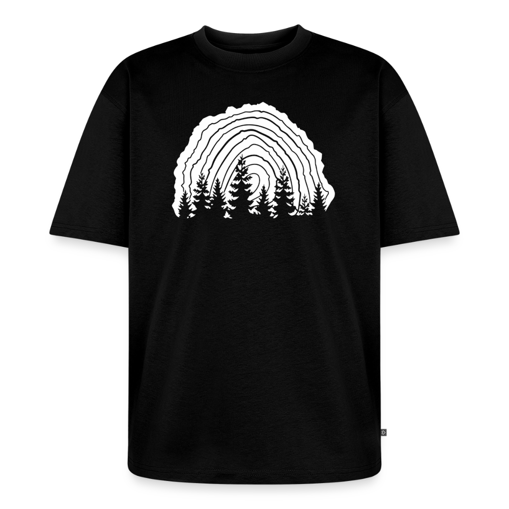 Holzschnitt Premium Oversized Bio T-Shirt - Schwarz