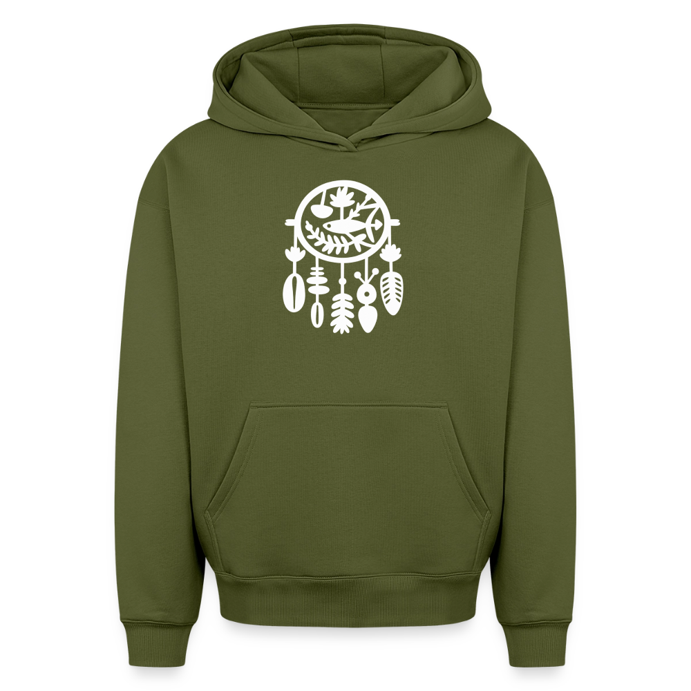 Traumfänger Oversized Heavyweight Hoodie - Khaki