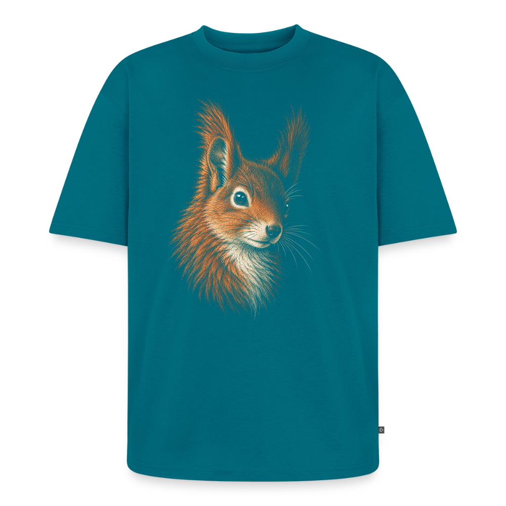 Eichhörnchen Premium Oversized Bio T-Shirt - Petrol