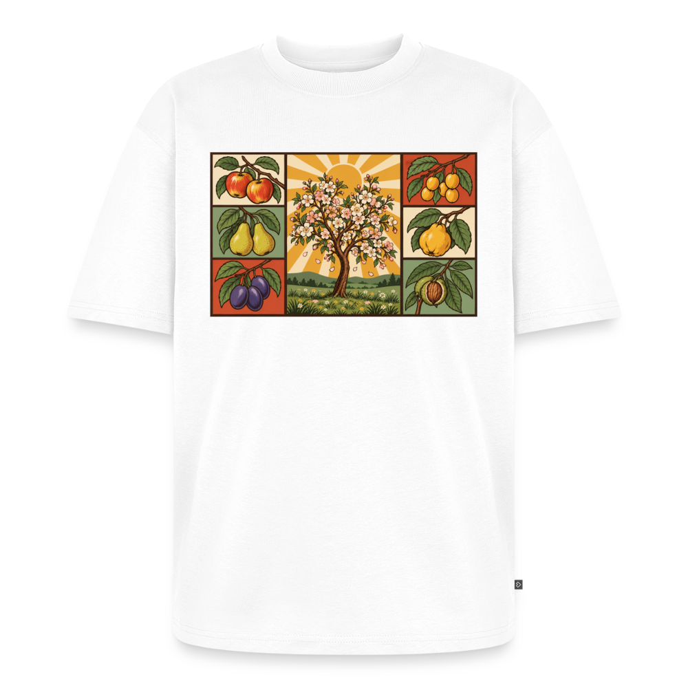 Obstbäume der Natur Premium Oversized Bio T-Shirt - Weiß