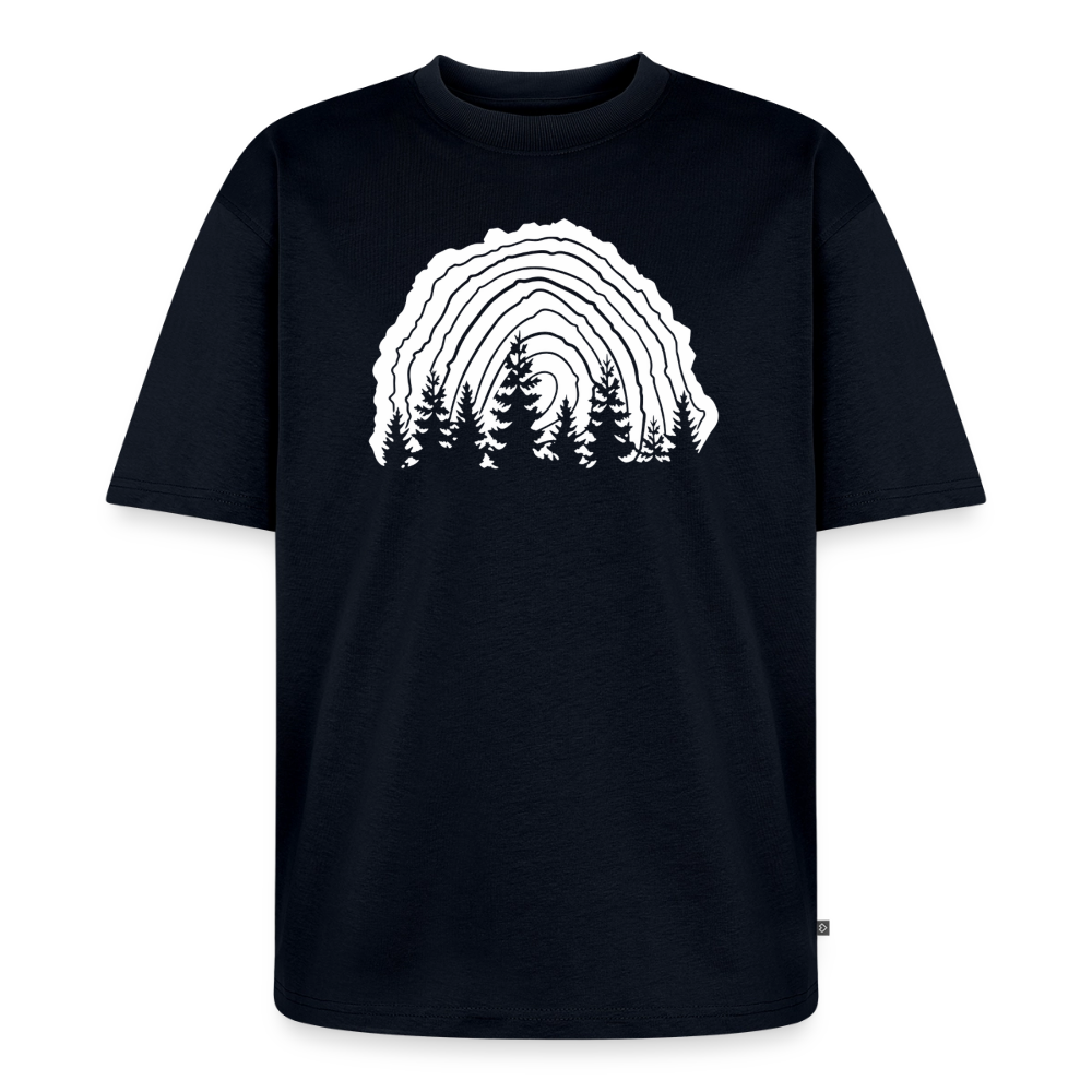 Holzschnitt Premium Oversized Bio T-Shirt - Navy