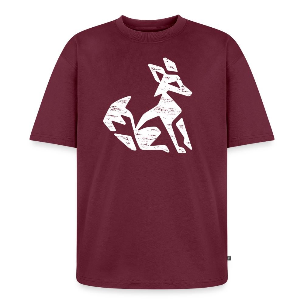 Fuchs Premium Oversized Bio T-Shirt - Burgunderrot