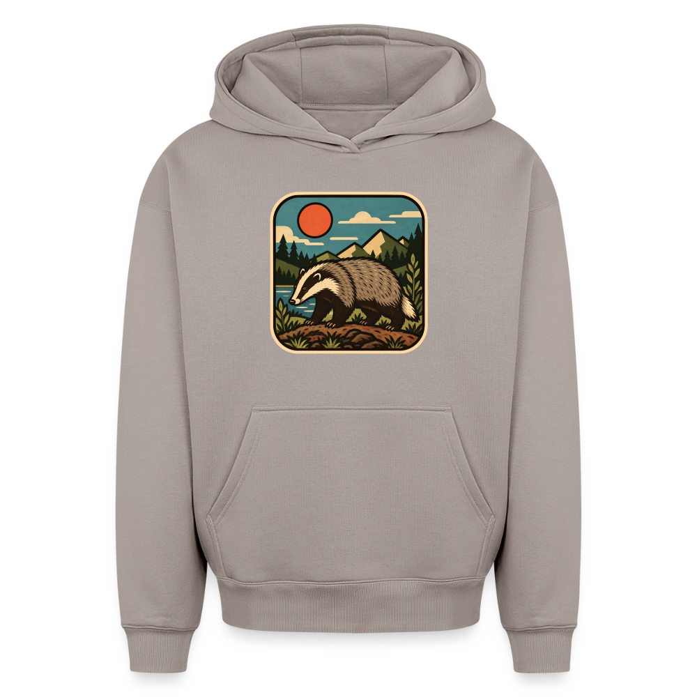 Dachs Oversized Heavyweight Hoodie - Taupe