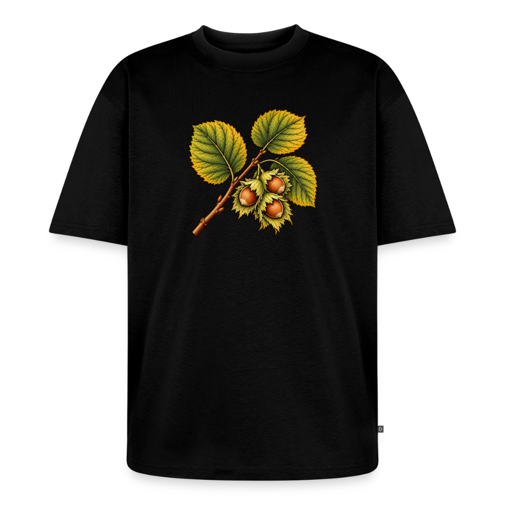 Haselzweig Premium Oversized Bio T-Shirt - Schwarz