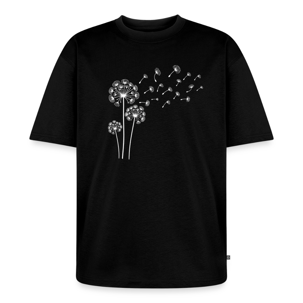 Pusteblume Premium Oversized Bio T-Shirt - Schwarz