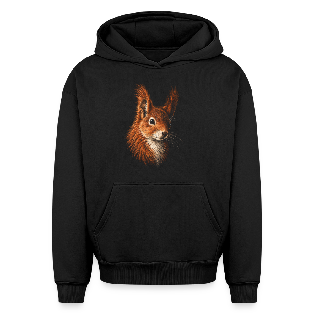 Eichhörnchen Oversized Heavyweight Hoodie - Schwarz