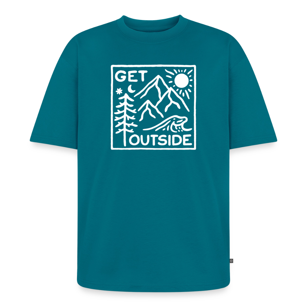 Get Outside Premium Oversized Bio T-Shirt - Petrol