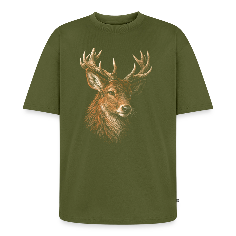 Hirsch Premium Oversized Bio T-Shirt - Khaki