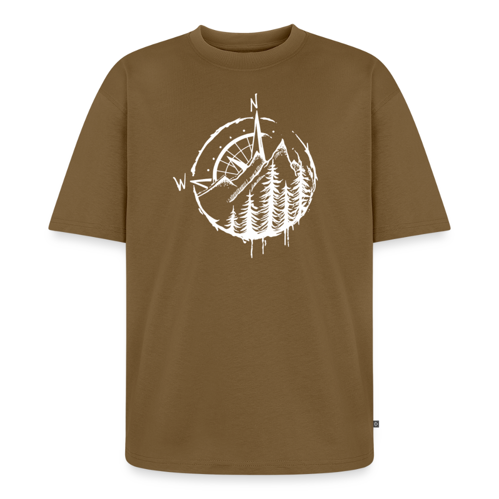 Kompass Premium Oversized Bio T-Shirt - Nussbraun