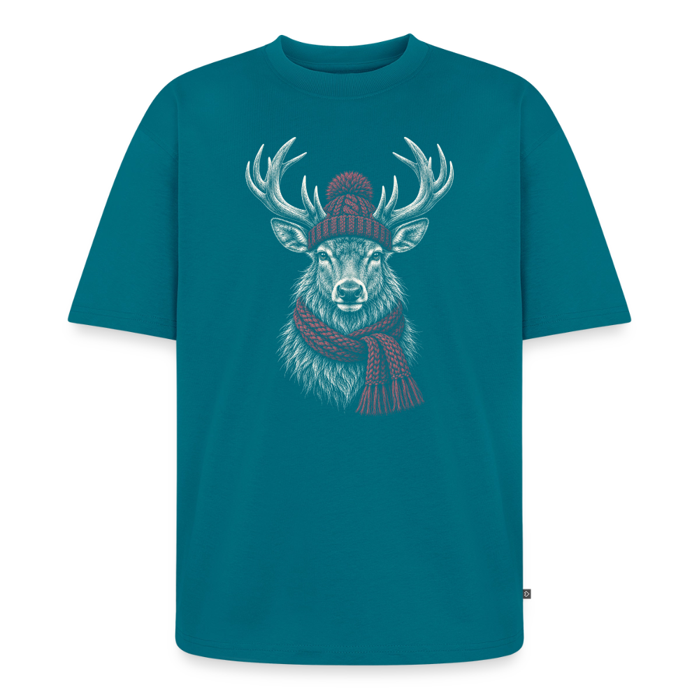 Hirsch Premium Oversized Bio T-Shirt - Petrol
