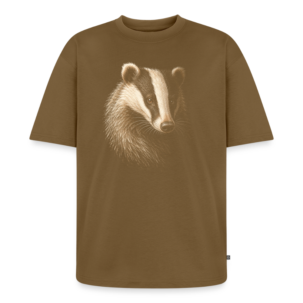 Dachs Premium Oversized Bio T-Shirt - Nussbraun