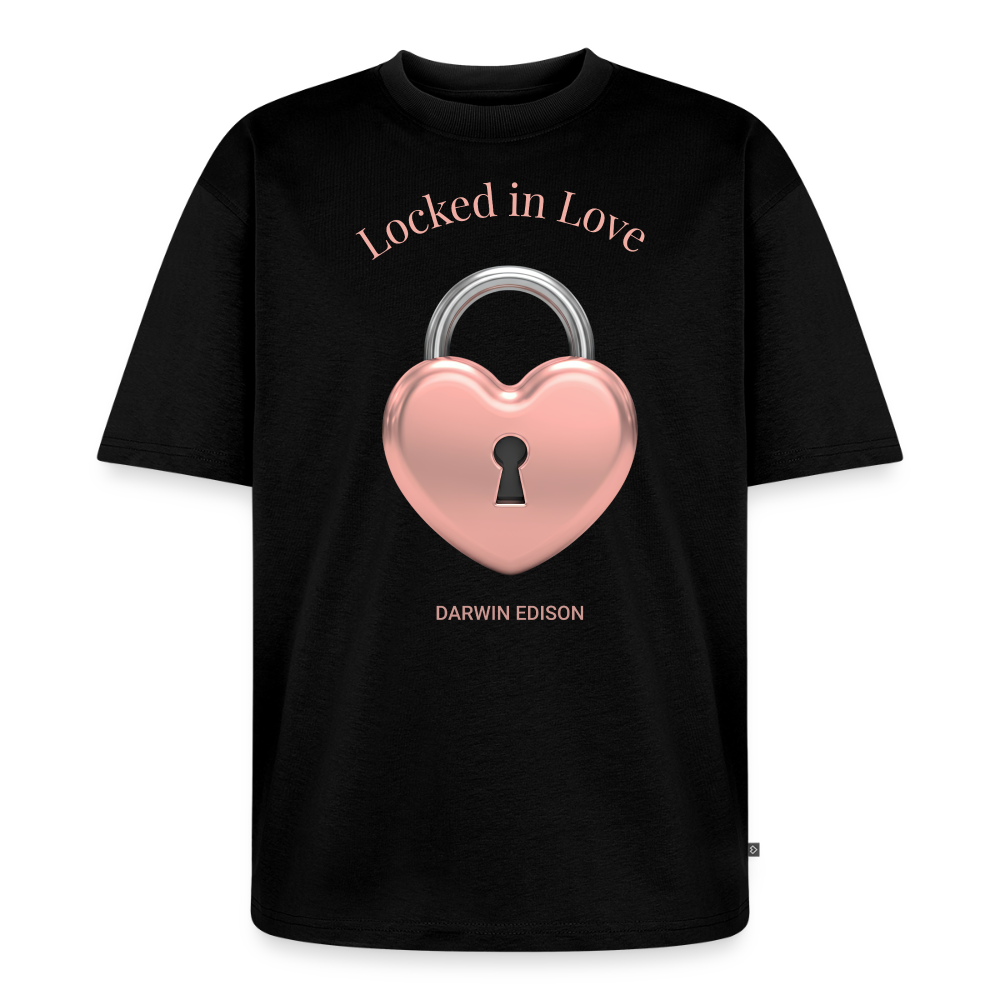 Locked in Love Oversized Bio T-Shirt - Schwarz
