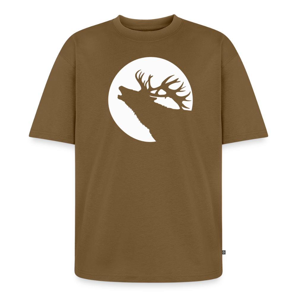Hirsch Premium Oversized Bio T-Shirt - Nussbraun
